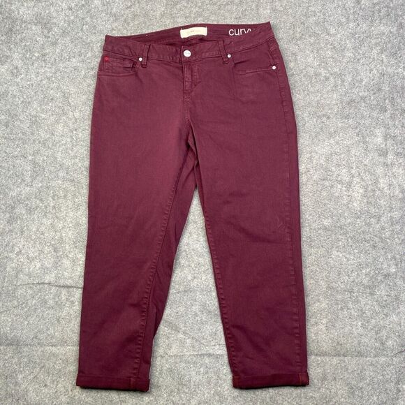 Slink Jeans Curvy Women’s Jeans size 14 Maroon Casual Office Pants Trouser - Picture 1 of 12